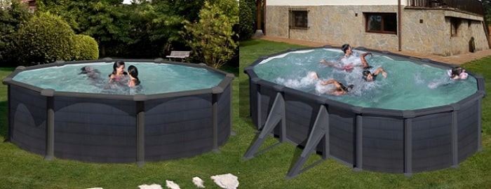 Gre Granada Pools, ovale Form mit Graphit Verzierung Gre Granada Pools