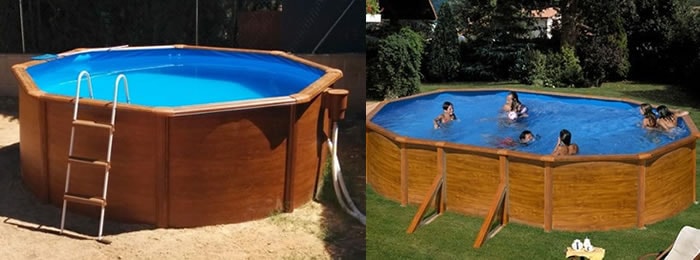 Pools Holzoptik, die günstigste Option für einen Pool, der wie echtes Holz aussieht. Pools Holzoptik
