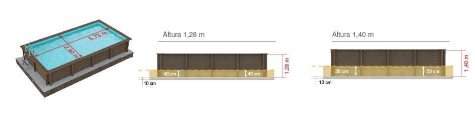 Rechteckigen Naturalis Pool 609x324 cm