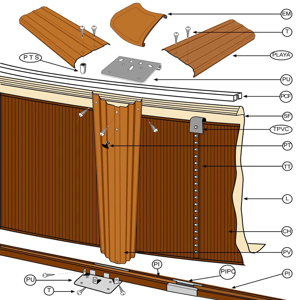 Ersatzteile Holzoptik Runde Pools von 120 cm