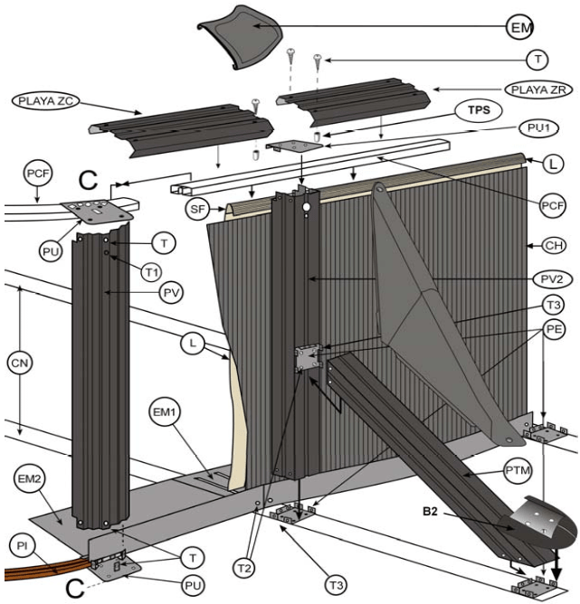 Ersatzteile Steinoptik Ovale Pools mit Säulen von 120 cm