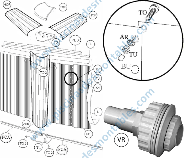 Ersatzteile Toi Pools 350x120 cm