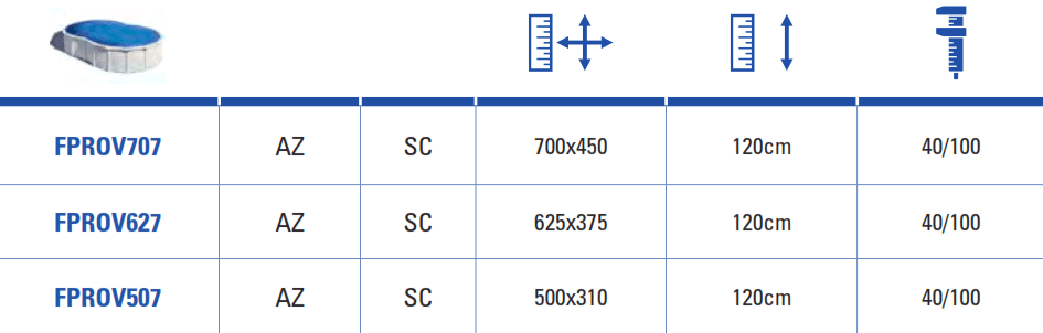 Poolfolie Blau für achtförmige Gre Pools