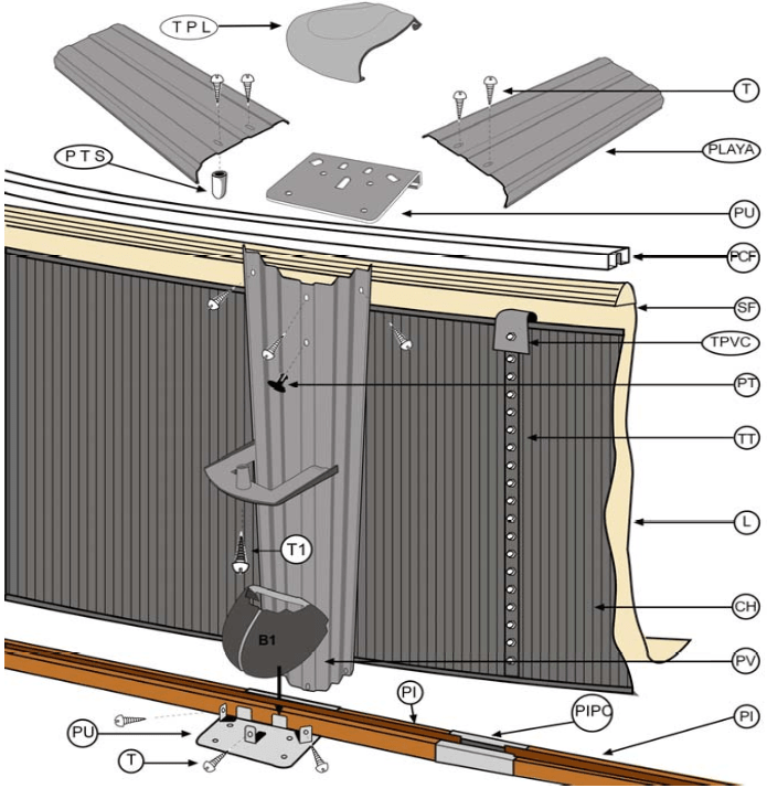 Ersatzteile Steinoptik Runde Pools von 132 cm