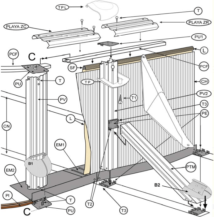Ersatzteile Rattanoptik Ovale Pools mit Säulen von 132 cm