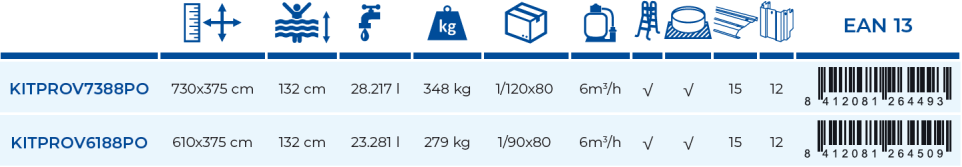 Gre Pool Santorini 610x375x132 KITPROV6188PO