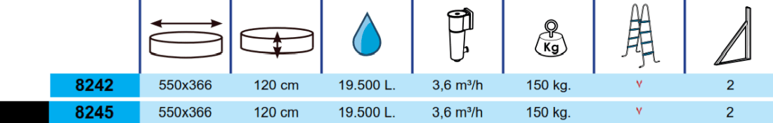 Toi Pool Silber Mond Oval 550x366x120